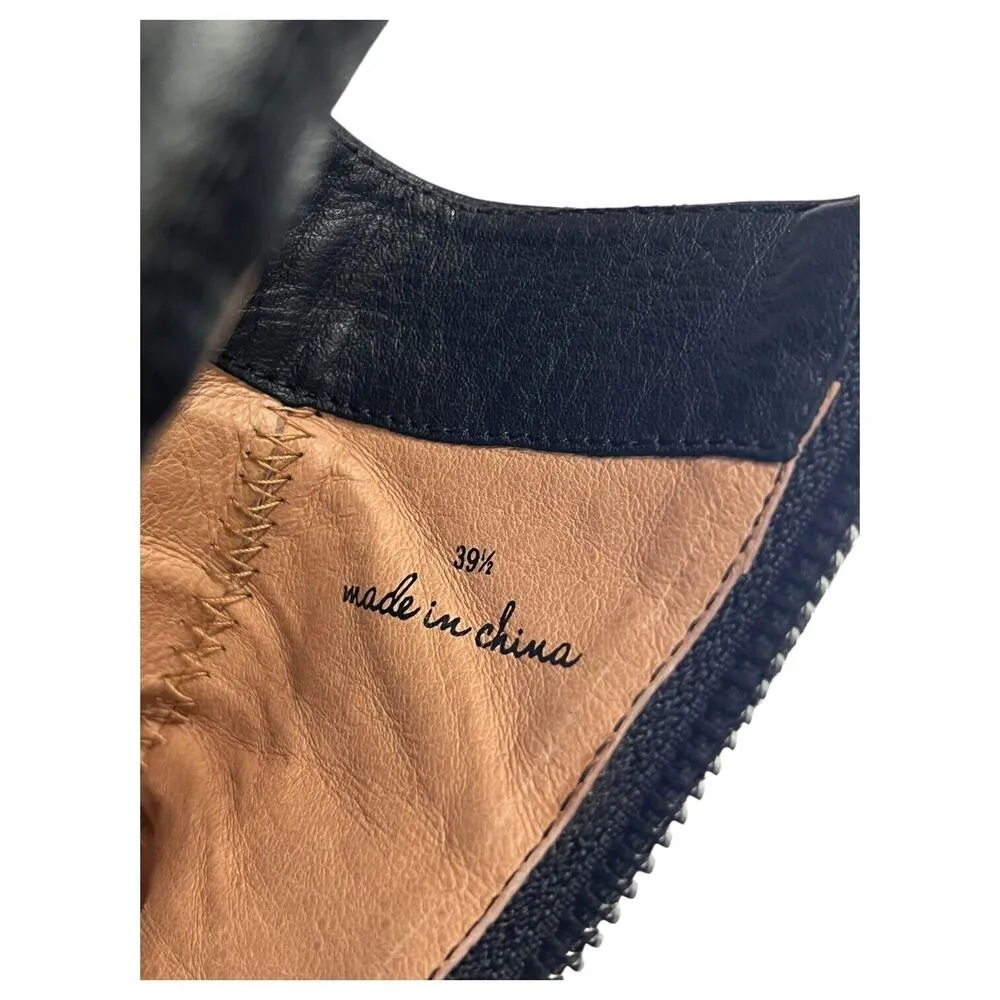 Joie Boots Womens 9.5 Leather Dalton Side Zip Cone Heel Ankle Booties Black - Image 11