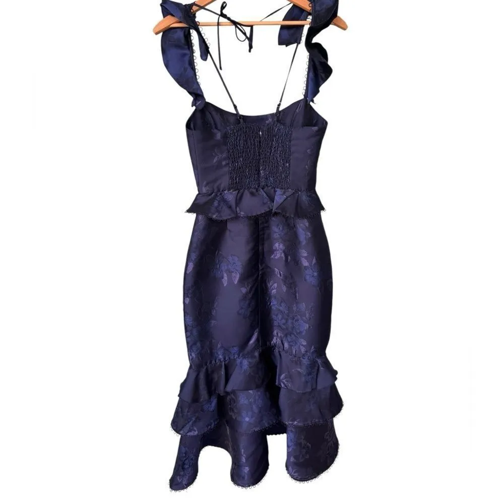 V. CHAPMAN Violet Dress in Navy 0 Blue - Image 3