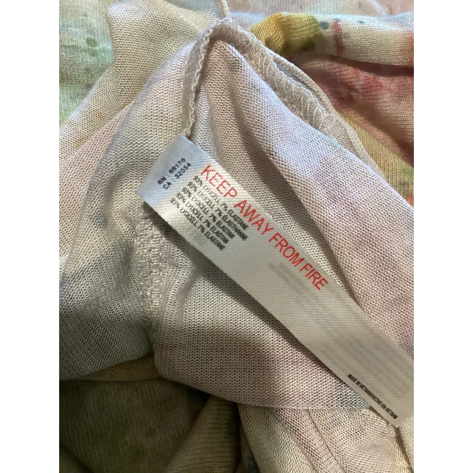 FP Movement Abstract Watercolor Mesh Turtleneck Top XS White - Image 5