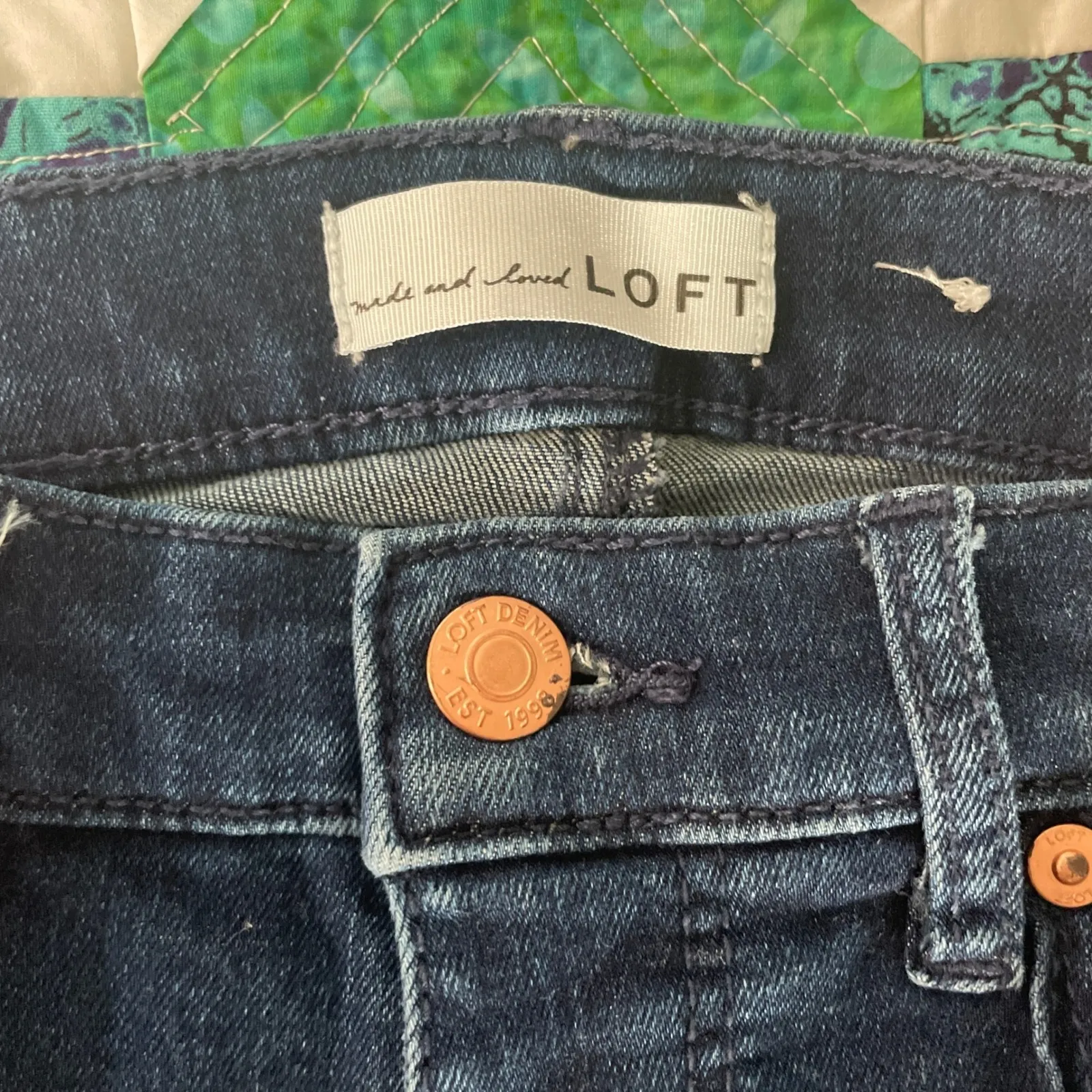 LOFT The Kick Crop Jeans Womens size 24 Dark Wash Denim Everyday High Rise - Image 4