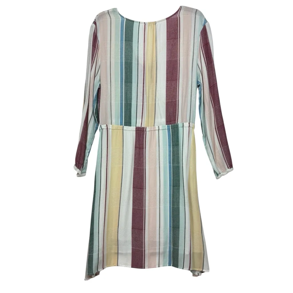 Rails Becca Cusco Striped Long Sleeve Surplice Tie Waist Mini Dress M - Image 6
