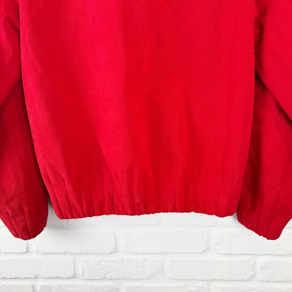 Vintage Gino Rossi for Wilson Red Ultra Suede Jacket Union Made Bomber size 8 - Image 13