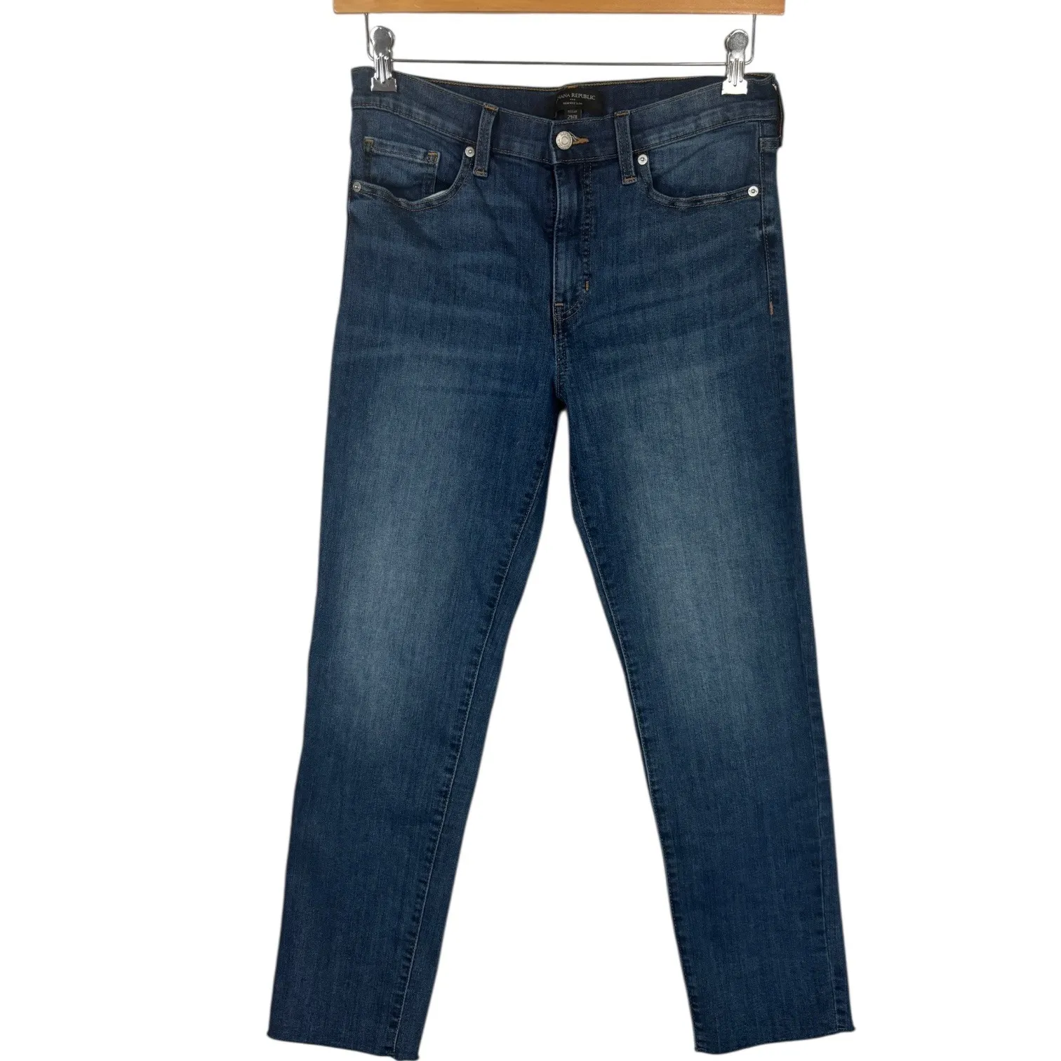 Banana Republic High Rise Slim Jeans Women's 29/8 Blue Wash Stretch Denim Casual - Image 4