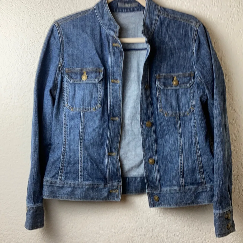 🌞Classic Liz Clairborne Dark Wash Button Down Denim Jacket A45 - Image 2