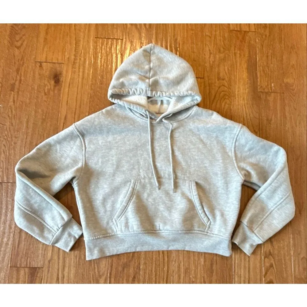 Amazon cropped grey pullover hoodie size M - Image 2
