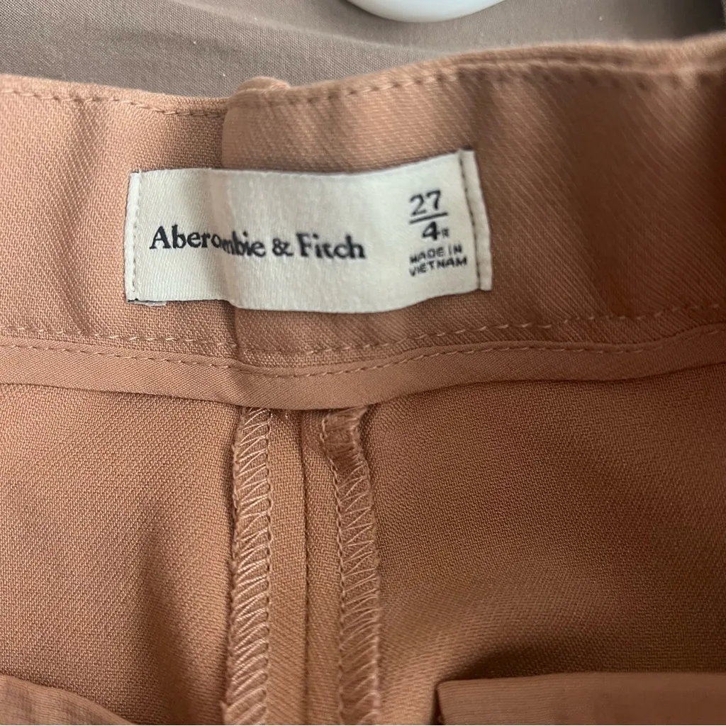 Abercrombie and Fitch Tan Sloane Tailored Wide Leg Pan Size 4/27 NWT - Image 6