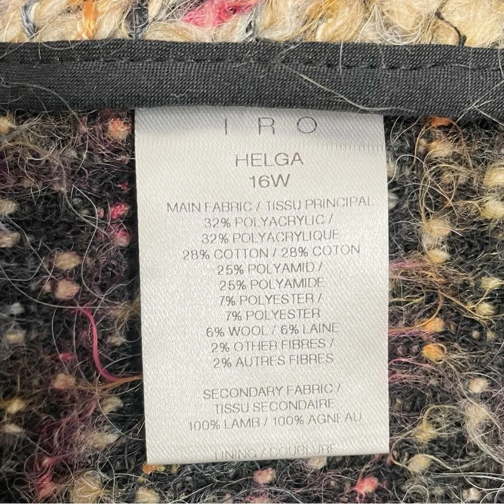 IRO Helga Jacket Boucle Knit Blazer Multi Beige Rose Size 36 France | US Small - Image 11