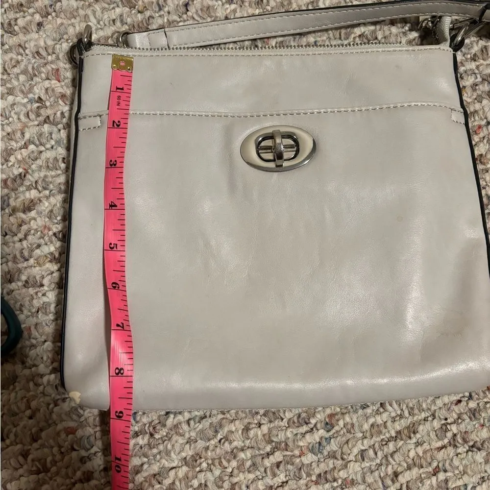 Charming Charlie Gray Silver Crossbody Purse - Image 5