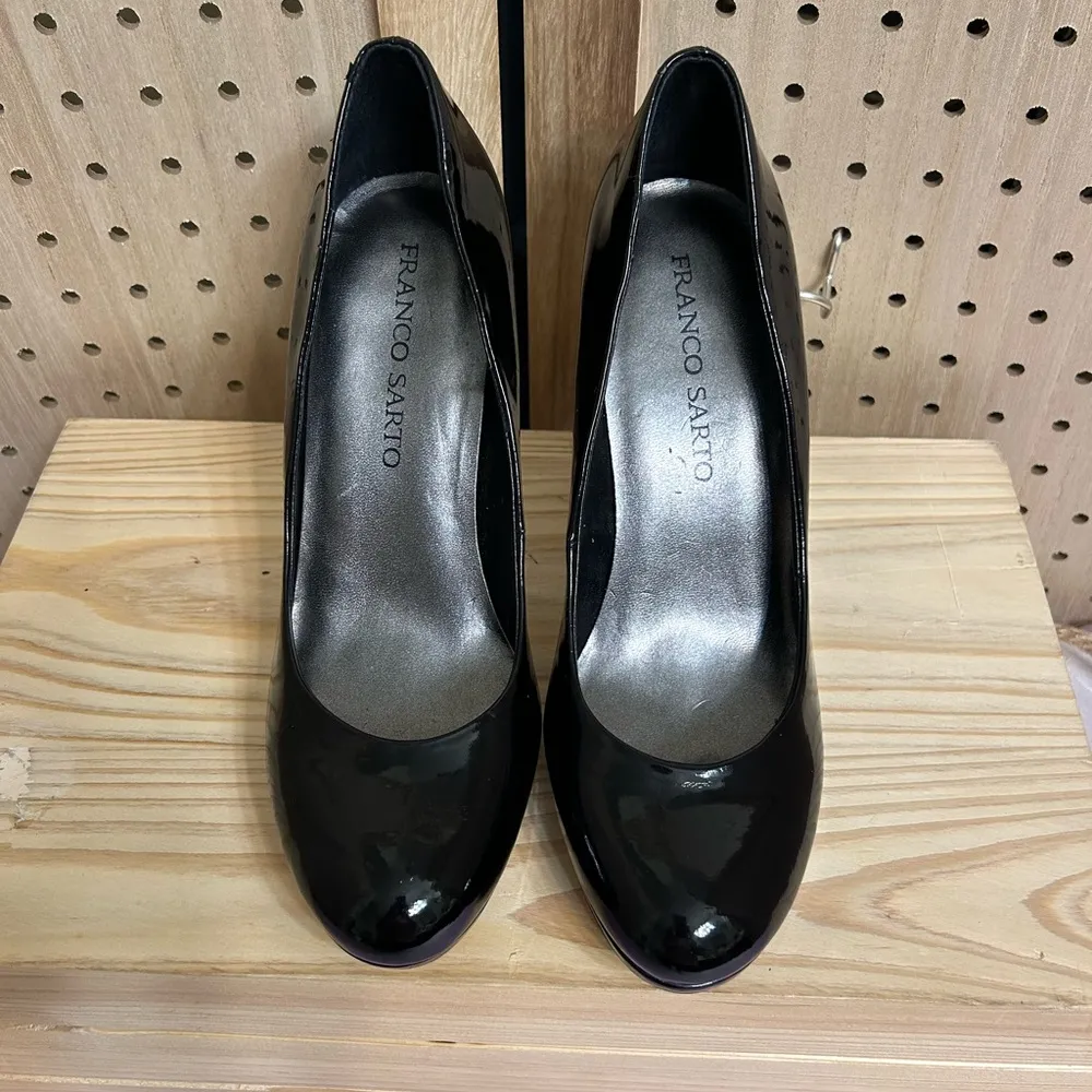 Ladies Franco Sarto Basic Patent Black Heels Napoli Sz 7.5 M - Image 7