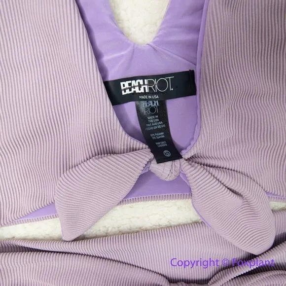 New! Set! Beach Riot Free People Rib Dallas Emma bikini‎ bottom lavender, size S - Image 6
