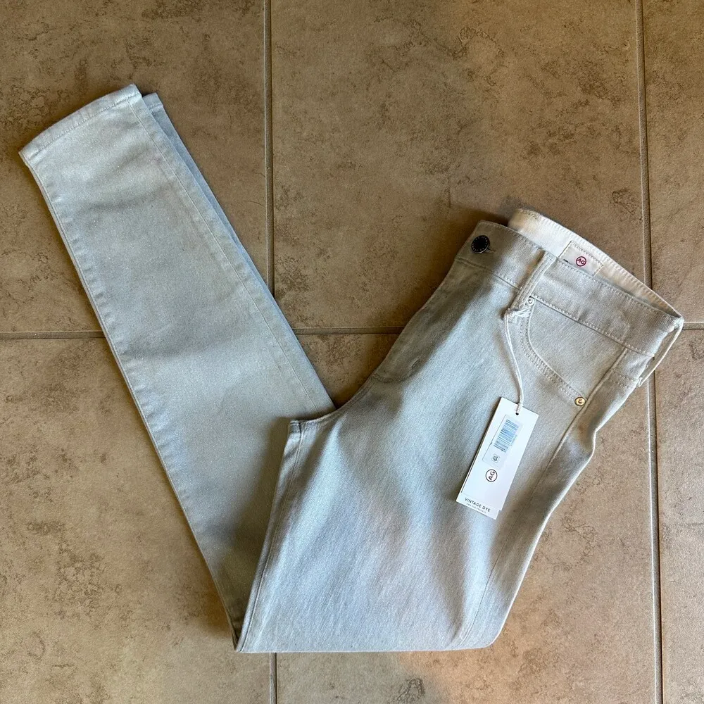 NWT AG Luminous Grey Faint Sparkle Skinny Fit High Waist Ankle Jeans Size 28 - Image 12