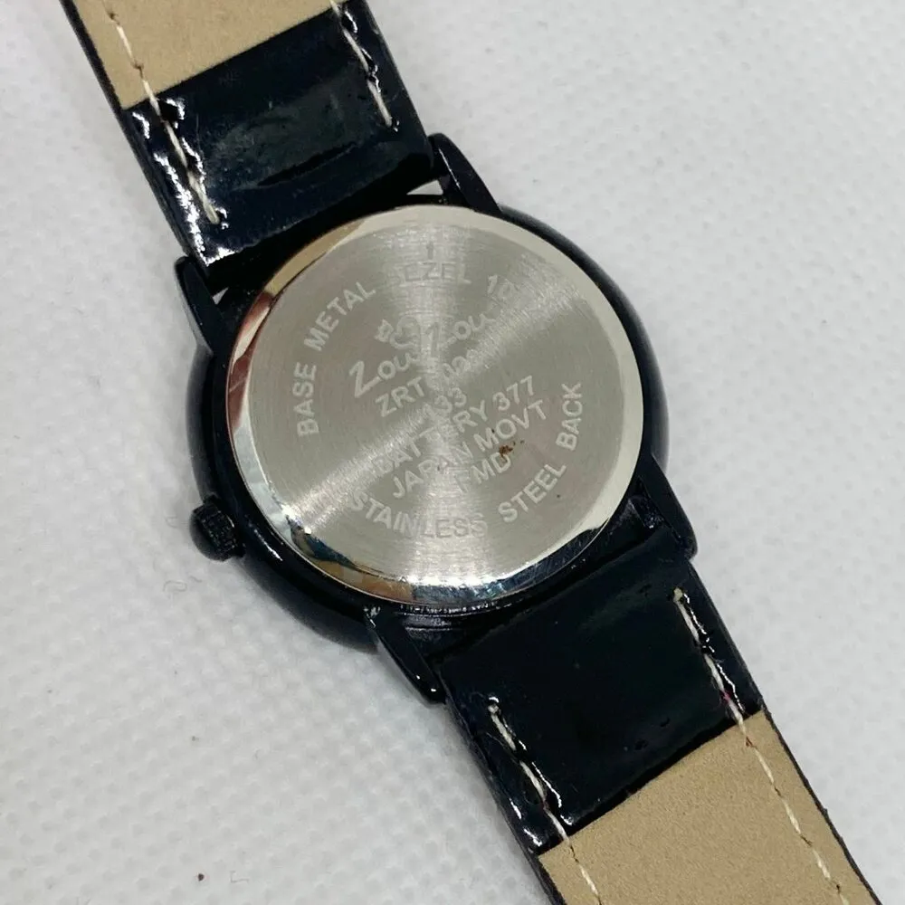 Zouzou women/girls quartz analog watch black pink tone 28mm running - Image 5