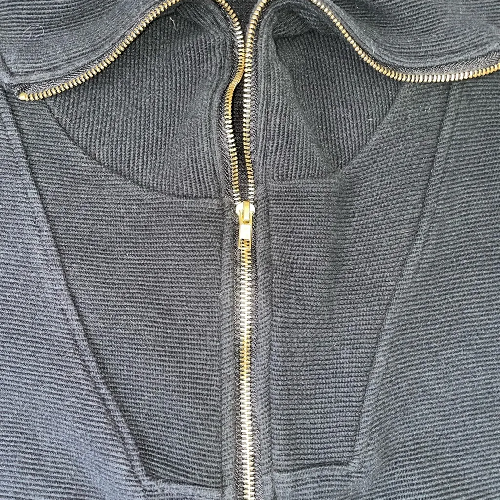 Woman’s size large black full zip sweater - Image 2