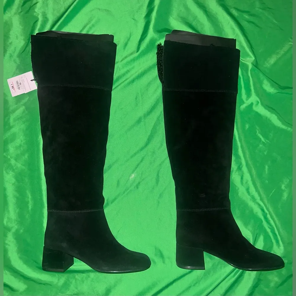 NWT Zara 100% Cow Leather High Boots size 38 - Image 4