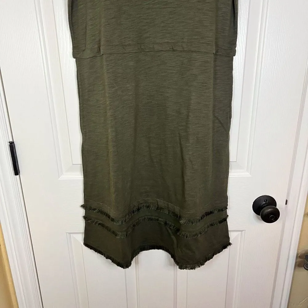 J.Jill Womens‎ Midi Olive Green Short Sleeve Comfy Dress Size Small Career Wear Green - Image 3