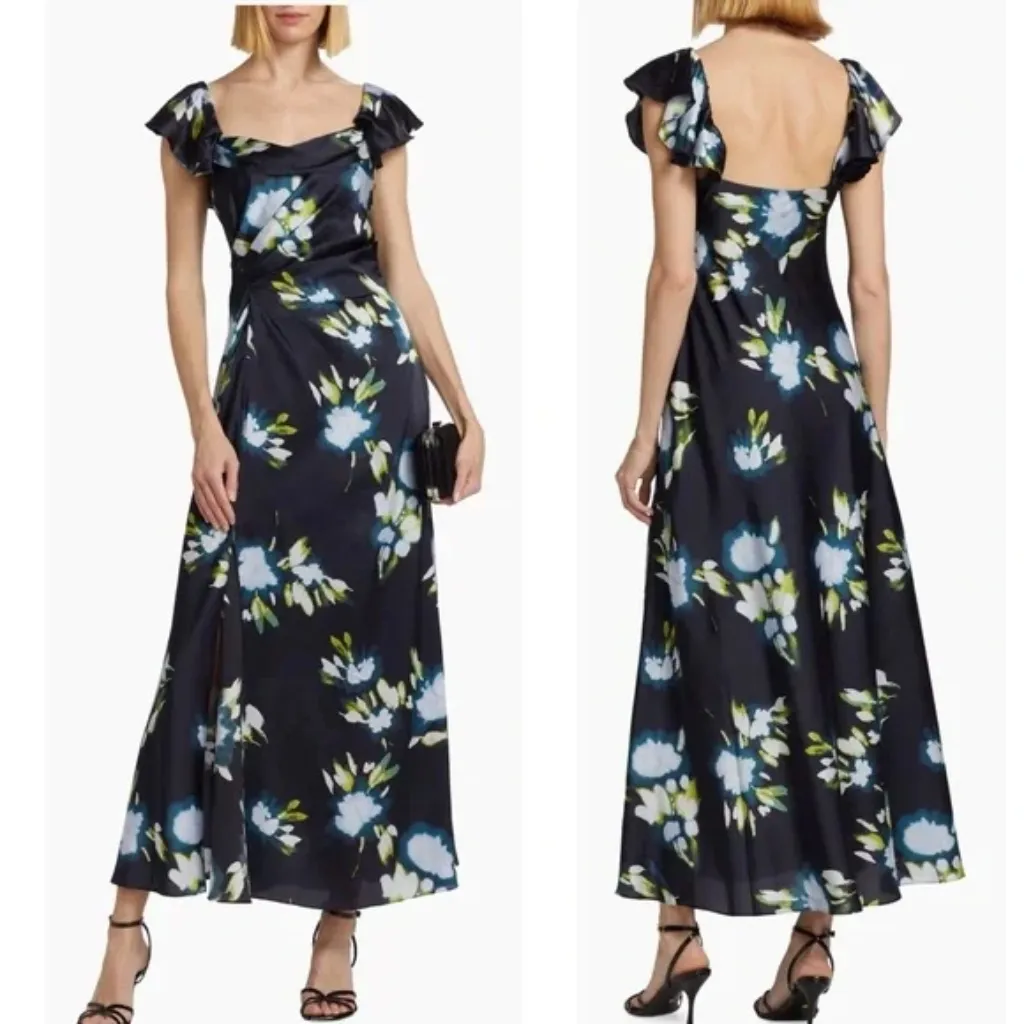 Tanya Taylor Luna Floral Gathered Maxi Dress Size 0‎ - Image 2