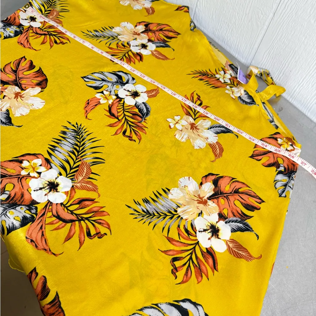 Cha Cha Vente Yellow Floral Top Size L - Image 5