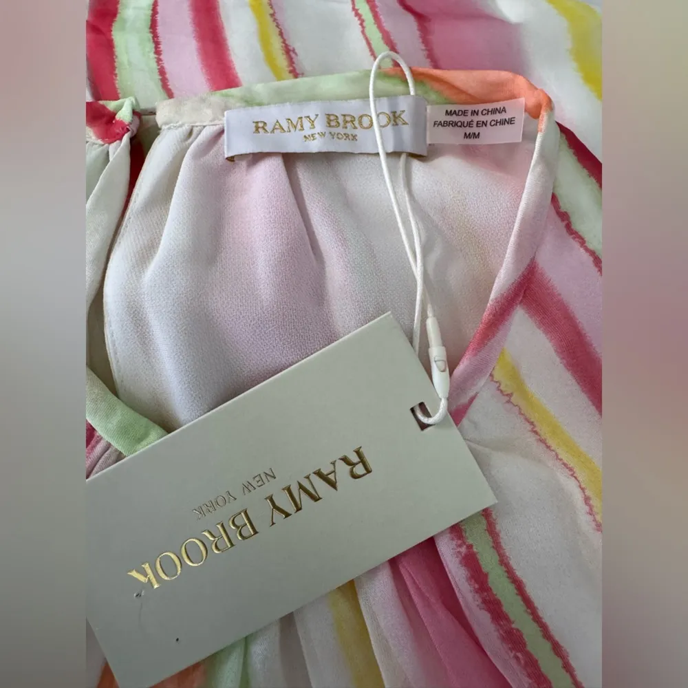 NEW WITH TAGS Ramy Brook Striped Paris Silk Chiffon Sleeveless Minidress~ Med - Image 12