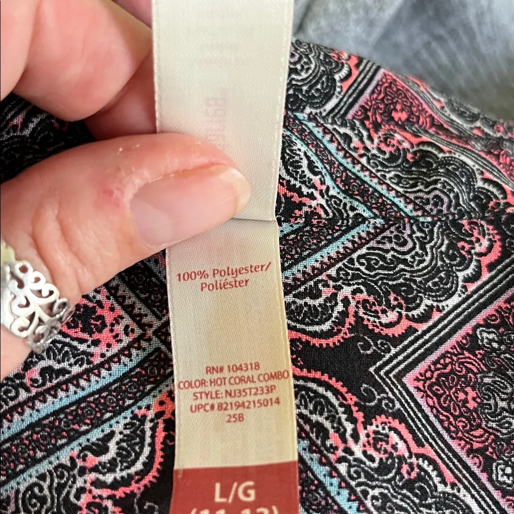 No Boundaries  Sleeveless shirt Button Front multicolor, paisley-like pattern - Image 5