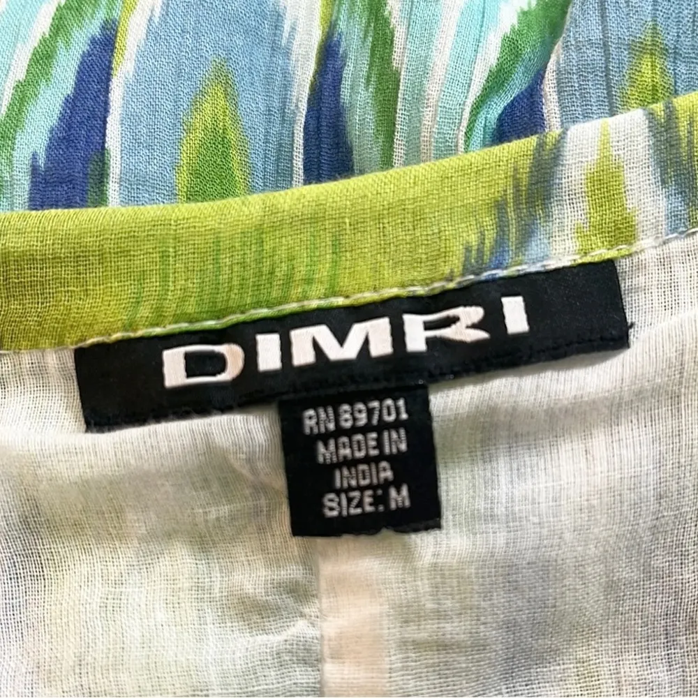 Vintage Maxi Skirt Tie Dye Peacock Long Tiered M Medium Blue - Image 3