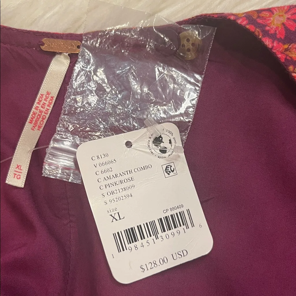 NWT Free People ‘The Avenue’ floral stretch cotton scoop back mini dress XL - Image 9