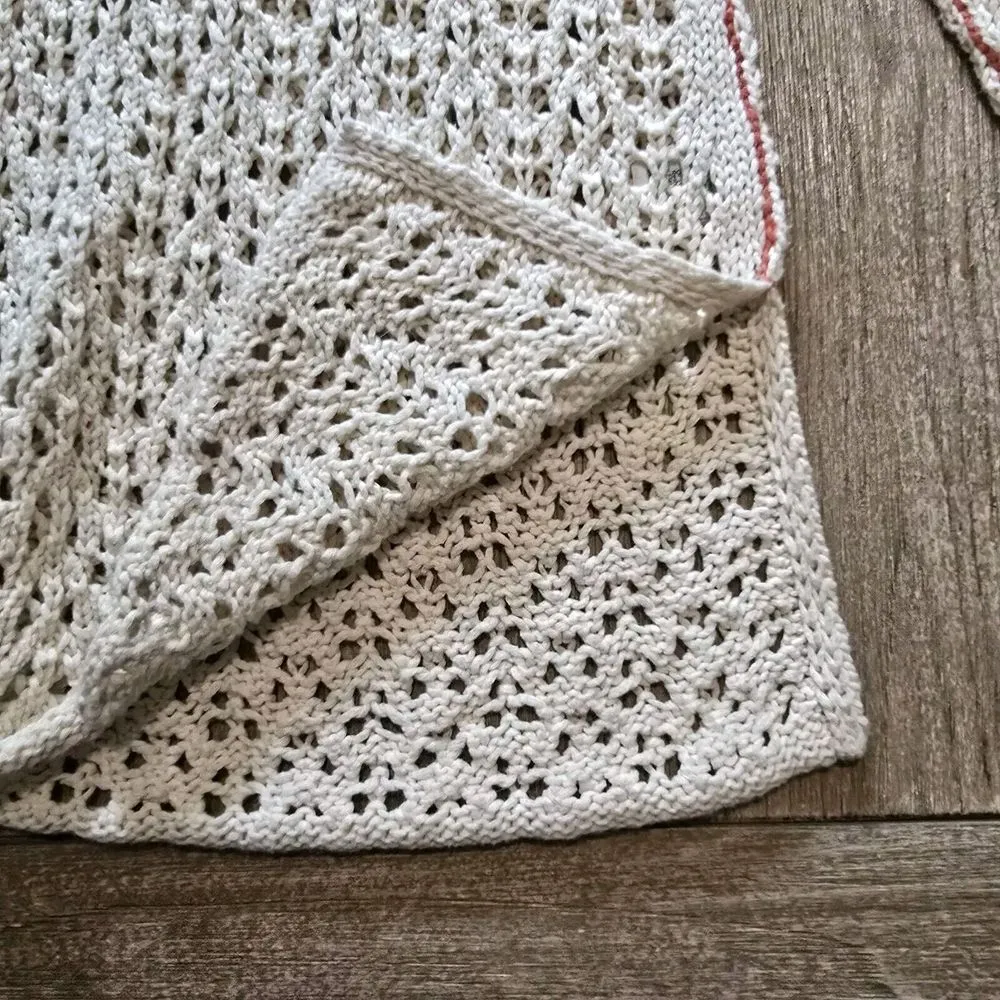 Sundance Womens Top Crochet Open Knit Long Sleeve Boho Half Button Shirt Size XS - Image 5