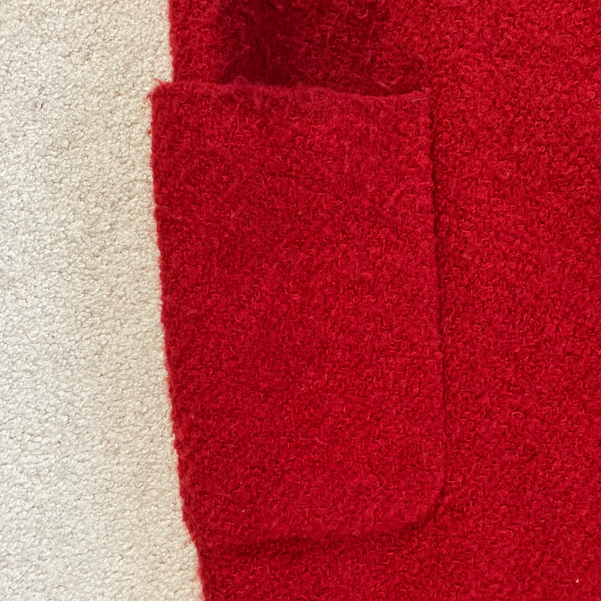 Double Breast Fuzzy Red Peacoat Sz XS - Image 7