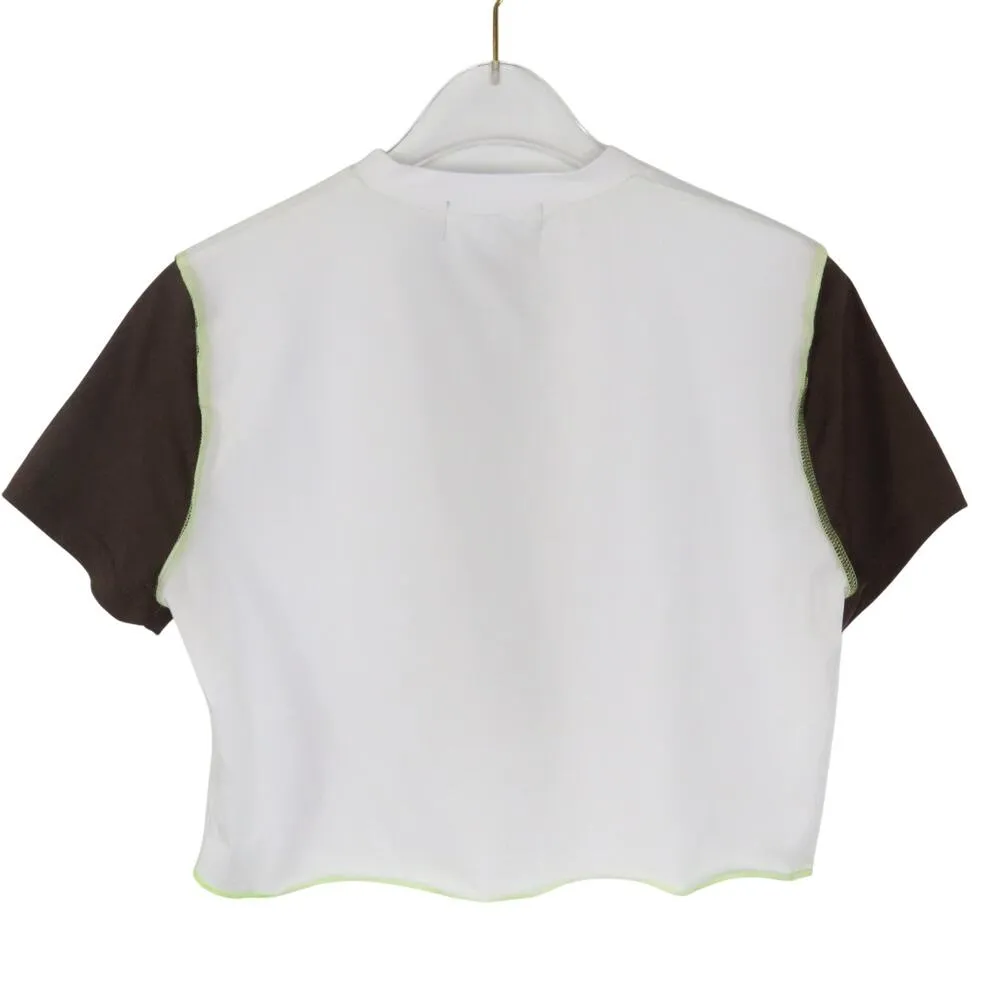 Y2k Cider Lime Green & Brown Colorblock Patchwork Skirt Set Medium Cute - Image 5