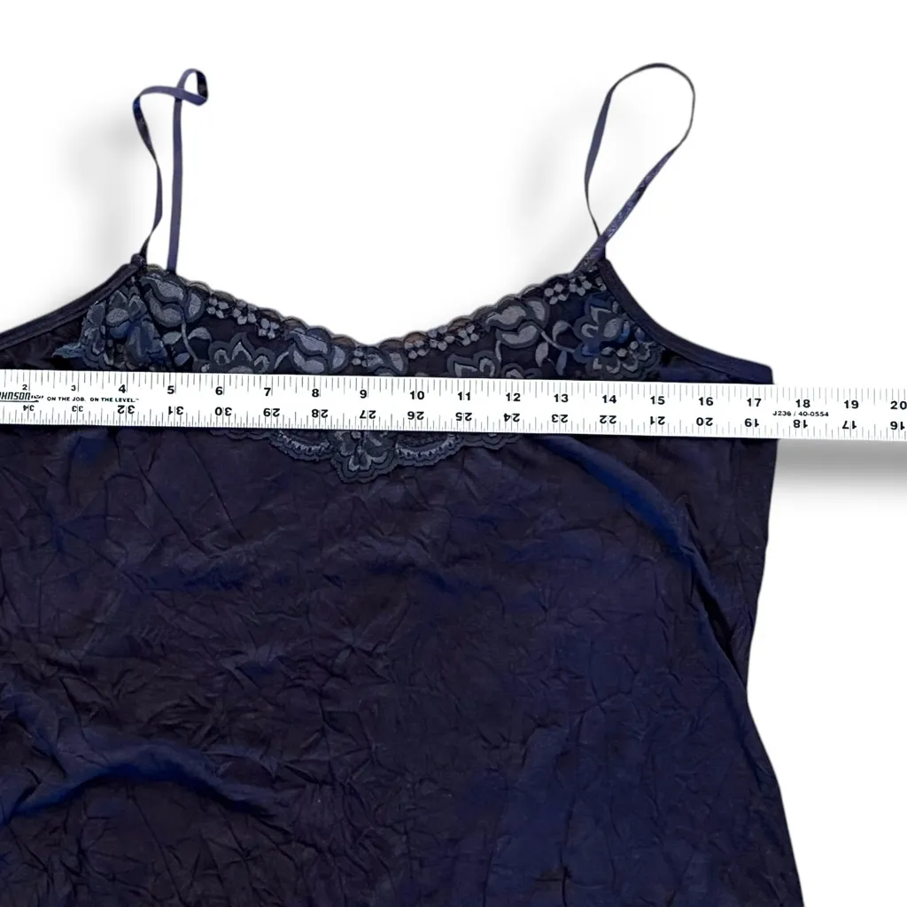 Cami Tank L Gray/Blue Lace Top Bottom ASO Elena Gilbert Fairy Goth New Y2k vtg - Image 5