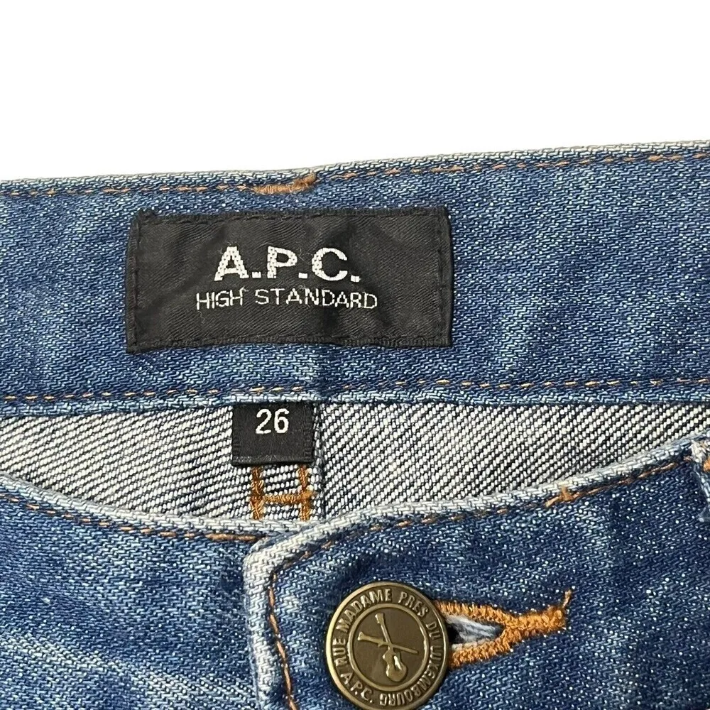 A.P.C. Jean High Standard Women’s Size 26 Medium Wash Mid Rise Skinny Stretch Blue - Image 10