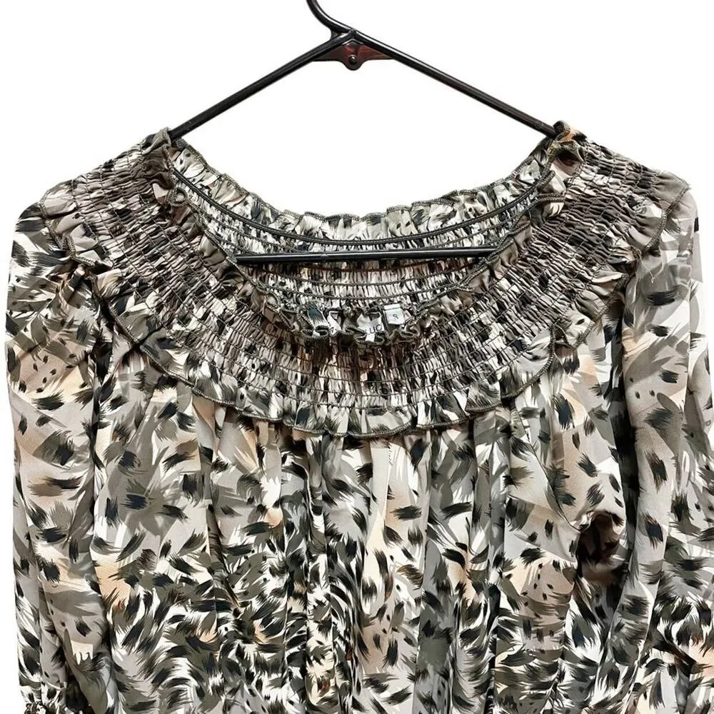Patrizia Luca Mixed Animal Print Off the Shoulder Blouse, $52, size Large, B66 Black - Image 2