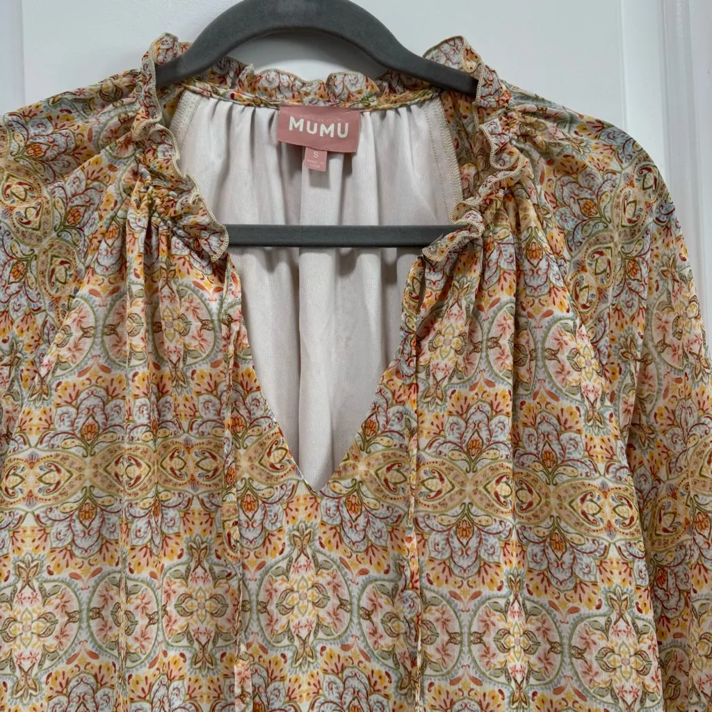 Show Me Your Mumu Birdie Mini Dress size Small‎ Paisley Floral Boho - Image 5