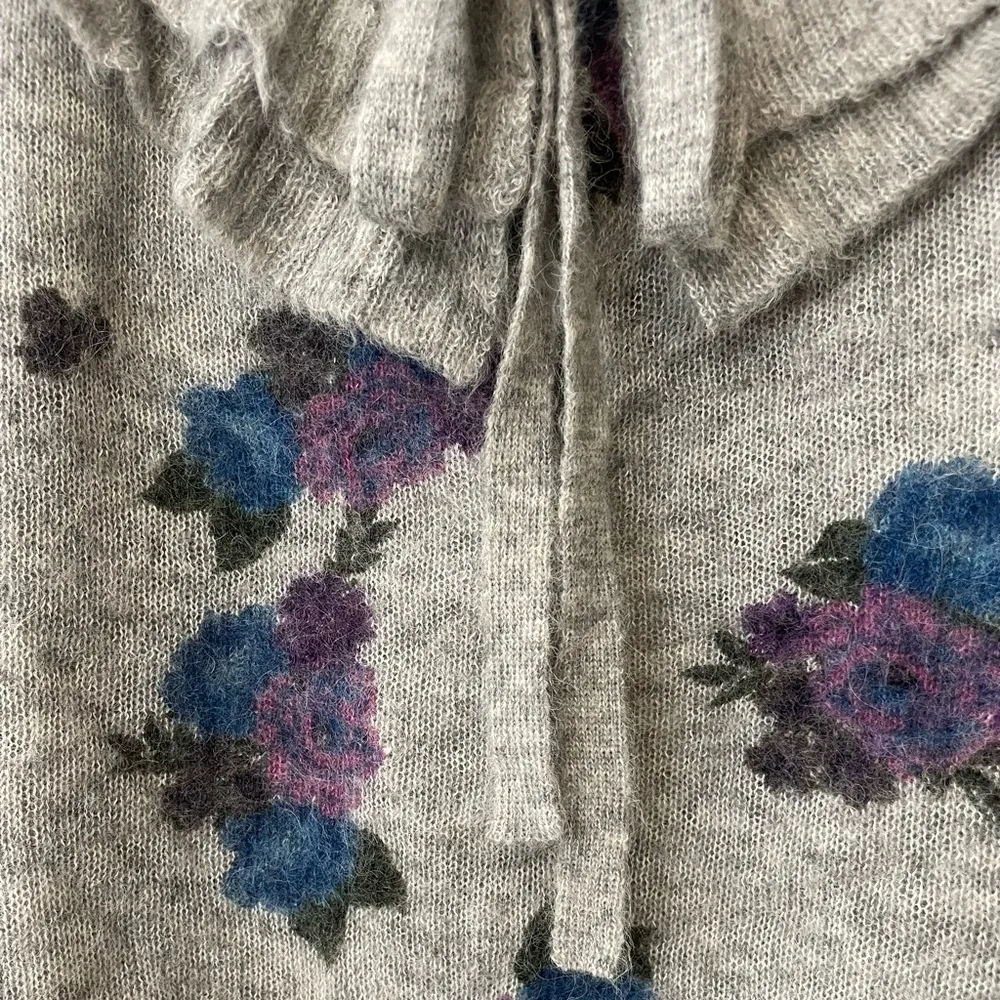 Something Navy  Floral Ruffle Sweater - Image 5