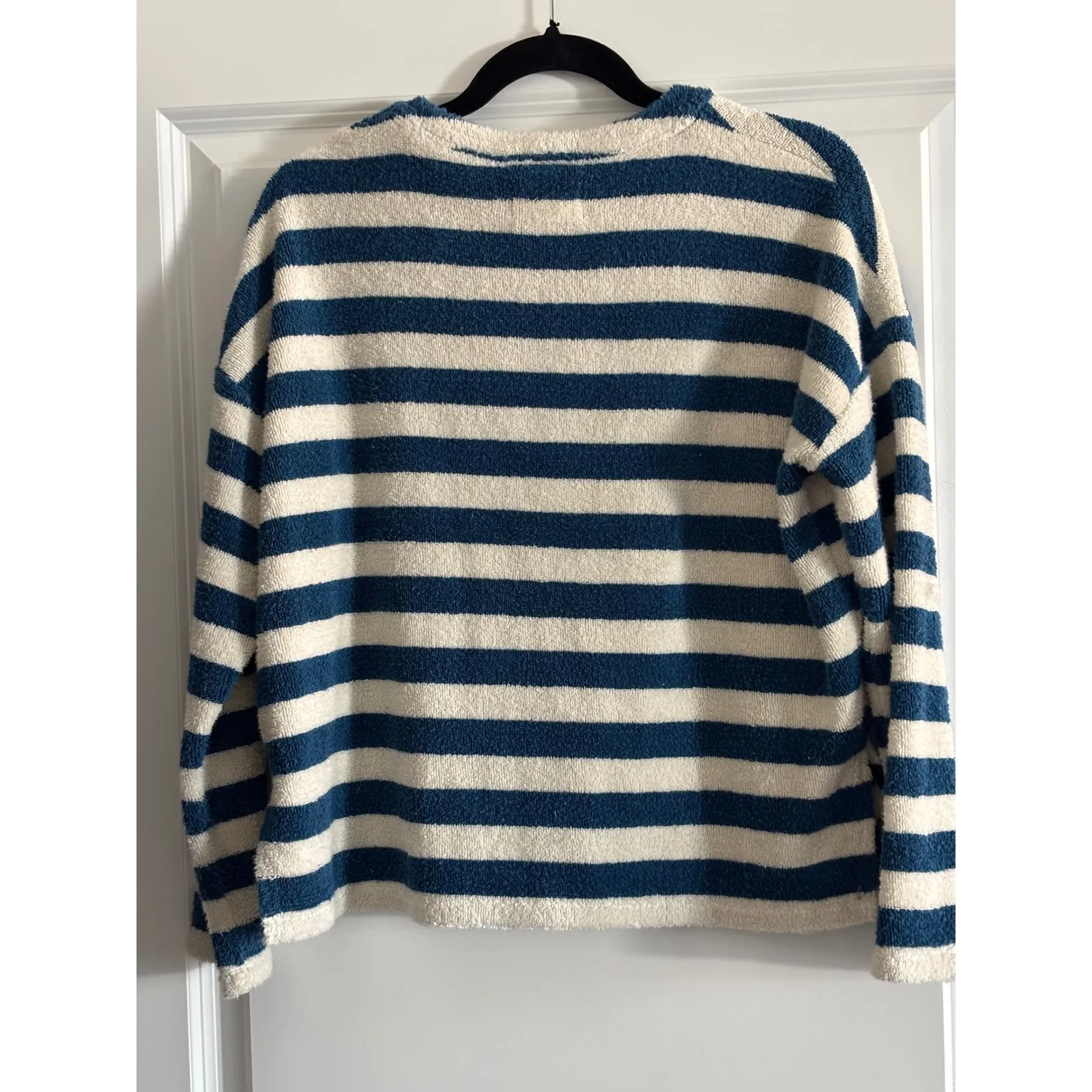Madewell MWL Cozy Striped Pullover Terry Top Size S - Image 4