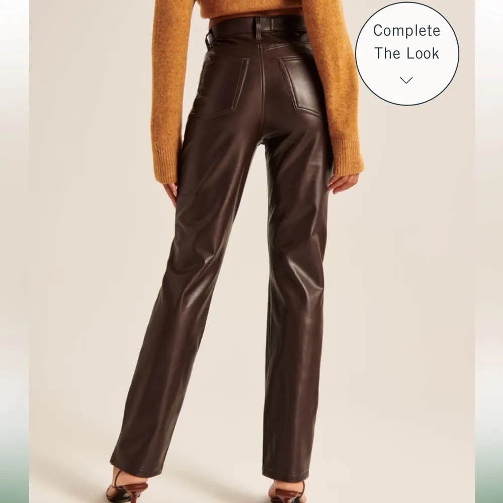 Abercrombie & Fitch Vegan Leather 90s Straight Pant size 8 - Image 6