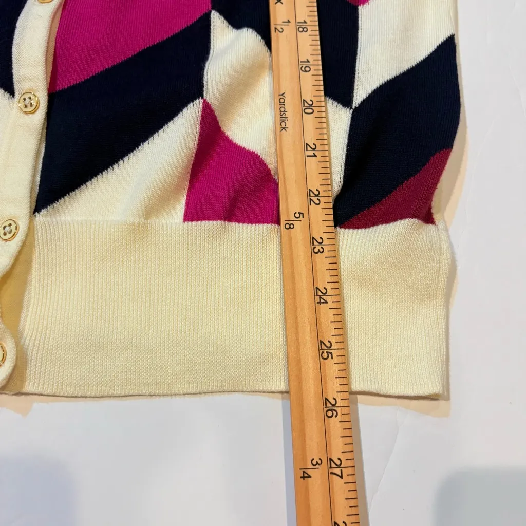 Lands' End Women's Chevron Pima cotton button front cardigan STall - Image 7