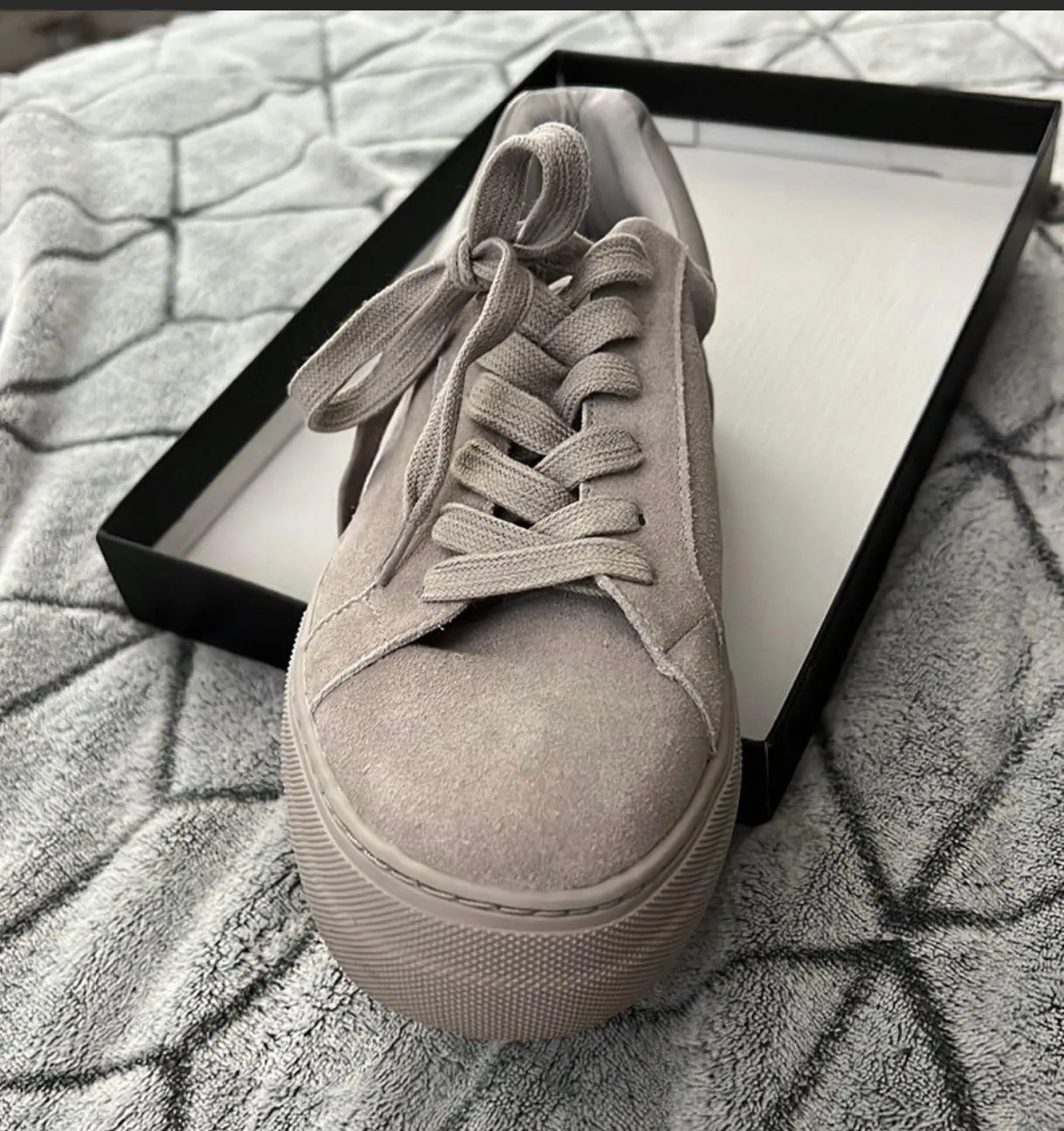 x Winnie Harlow All Now Grey Suede Sneakers - Image 4