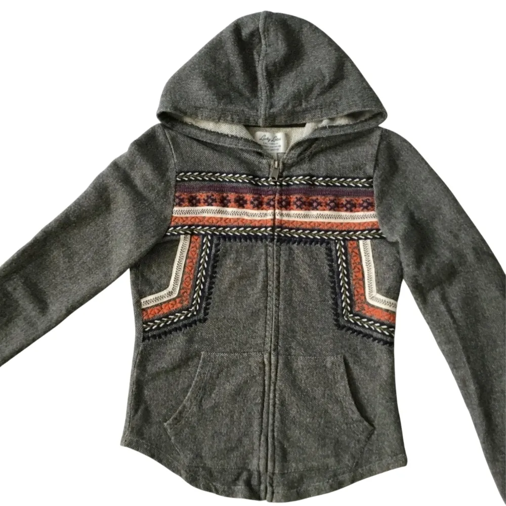 Lucky Brand Lucky Lotus Zip Up Hoodie Sz XS - Image 2
