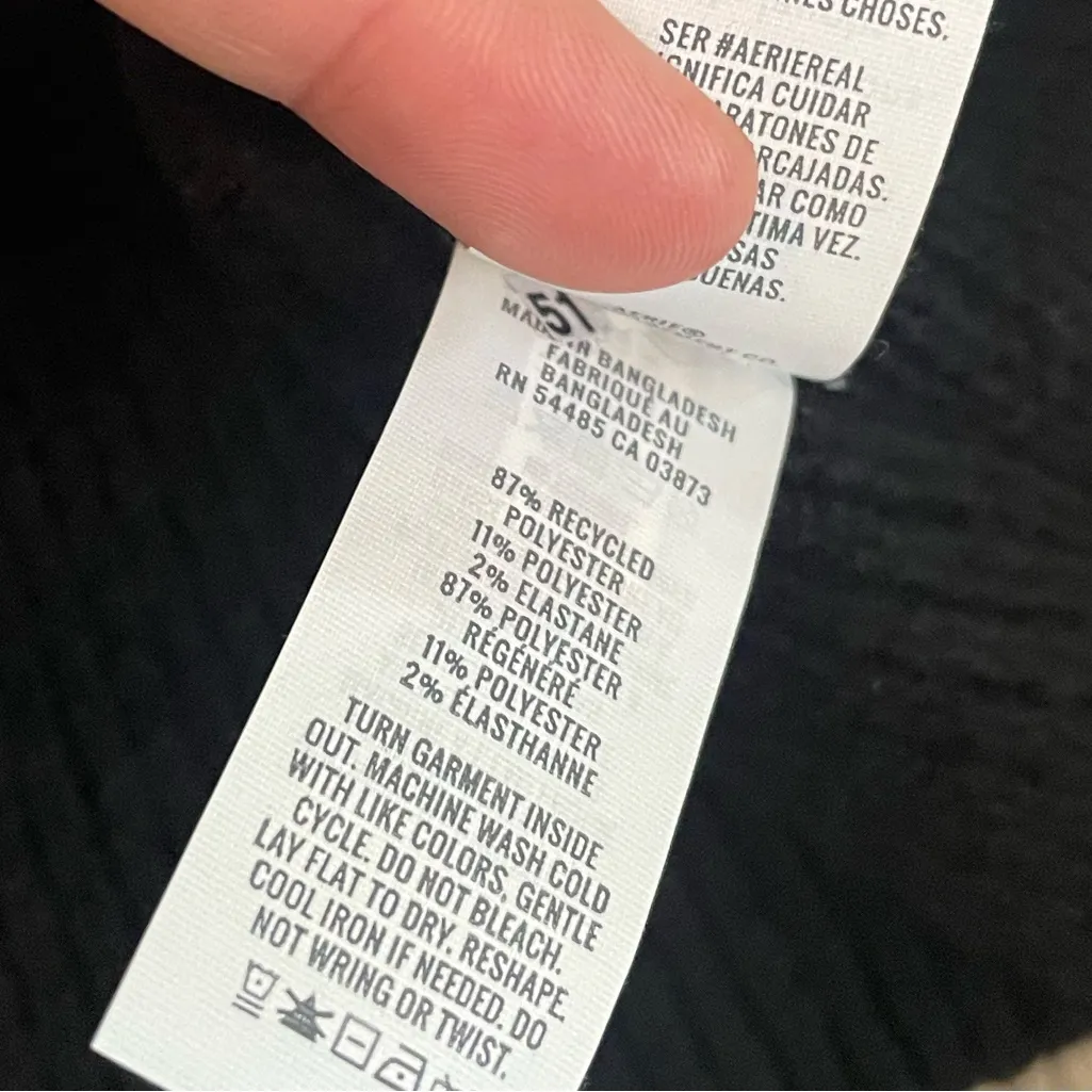 NWT Aerie unREAL Oversized Polo Sweater XS Black White Striped Preppy Cozy - Image 8