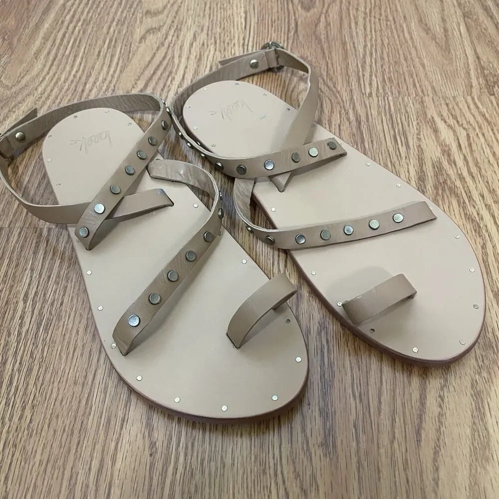 NWOB Anthropologie Beek Lorikeet Tan strappy studded leather sandals US 9 $225 Brown - Image 3