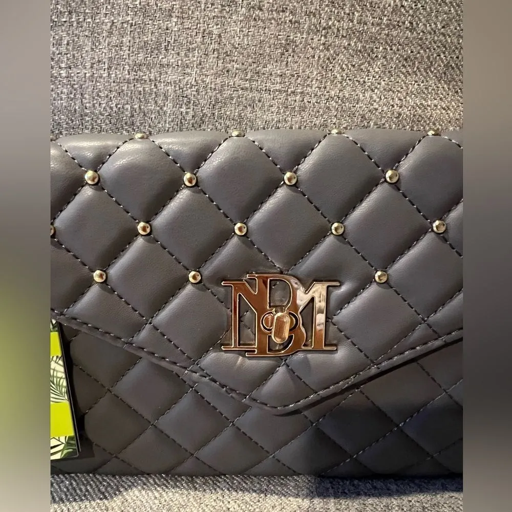 nwt badgley Mischka gray diamond quilt convertible crossbody - Image 6