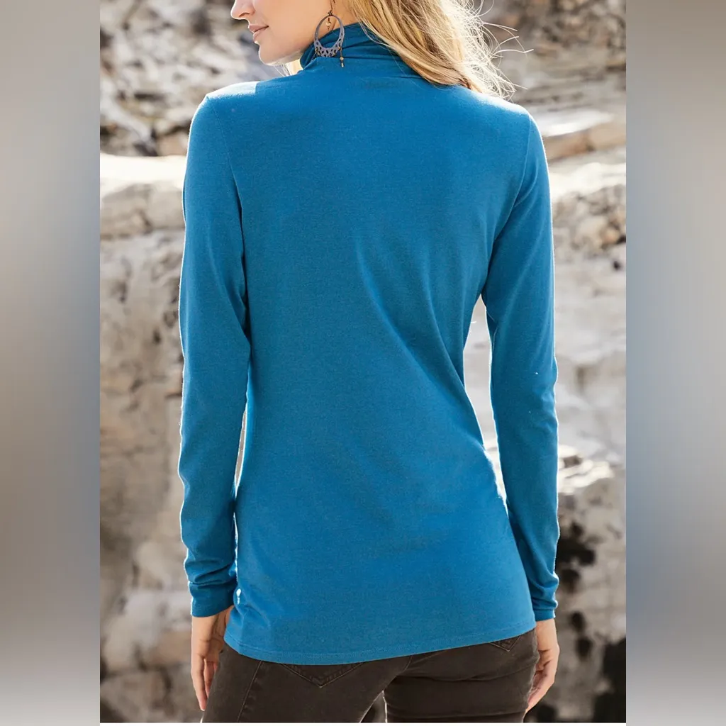 NEW PERUVIAN CONNECTION MAJOLICA EXTREME T-NECK MEDIUM - Image 4