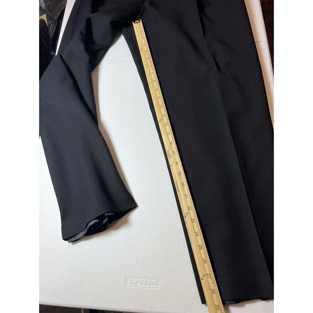 Focus 2000 by Charles Glueck Pants 12 Black Wool Flat Front Lined Vintage - Image 6