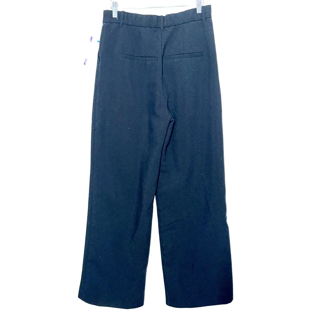 Abercrombie & Fitch Black Pleated High Waisted Wide Leg Dress Trousers Size 29 8 - Image 3