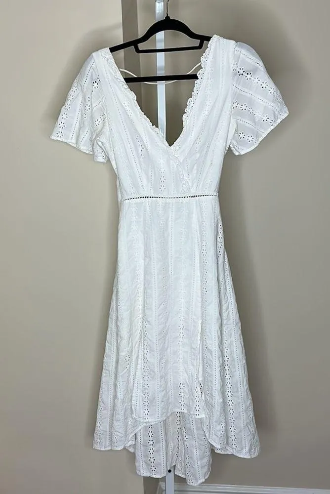 RTR FINDERS KEEPERS Sundays Dress White Embroidered Eyelet Cotton US XS - Image 5