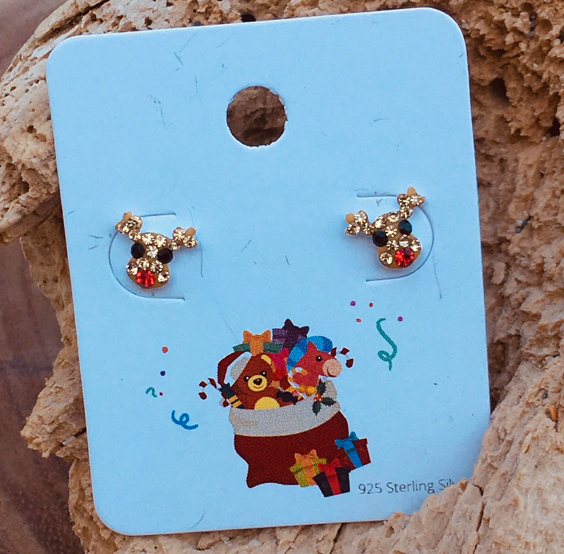 Reindeer Swarovski Austrian Crystal sterling earrings  - Image 3