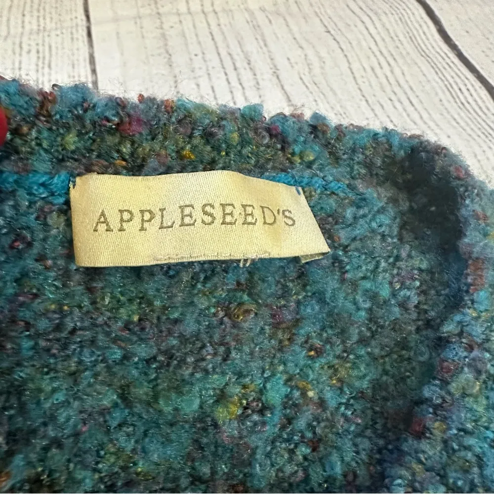 Appleseed’s Blue Green Long sleeve pockets Knit Cardigan Sweater no size tag - Image 2