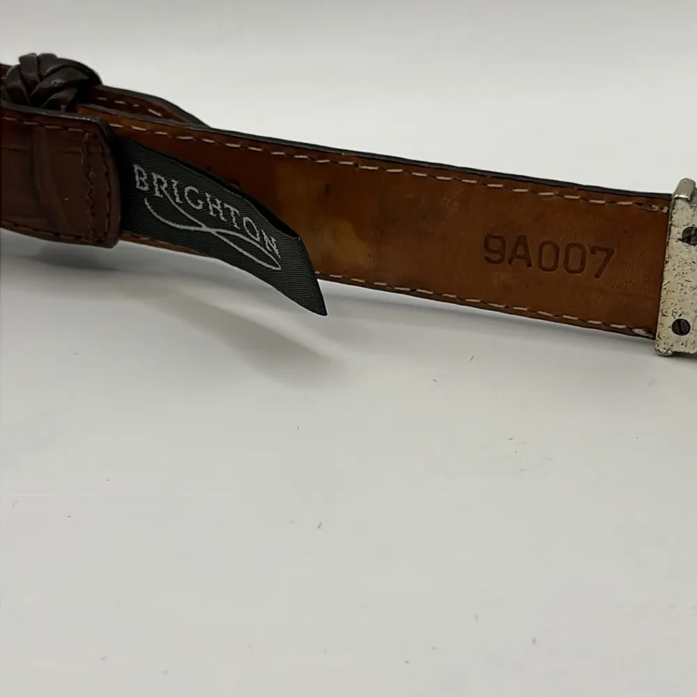 Vintage Brighton Two Tone Brown Leather and Leather Braid Size M 30 - Image 7