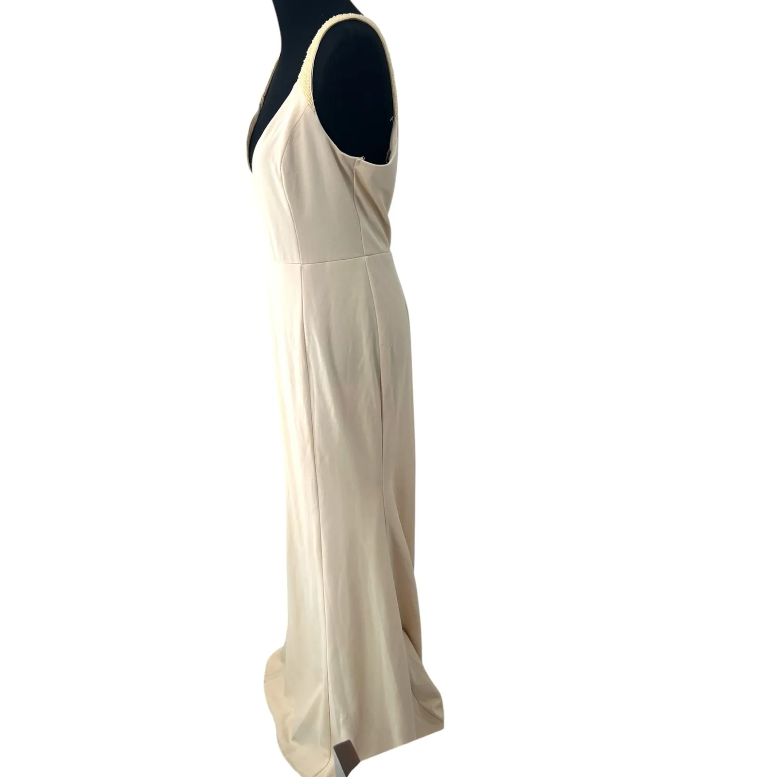 LULU's | XL |  Infinite Glory Maxi Dress Beaded Butter Yellow Long Formal V Neck - Image 2