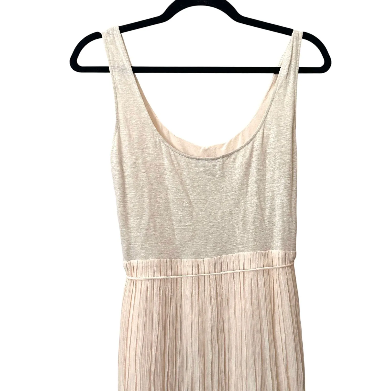 BURBERRY BRIT Pleated Silk‎ Midi Dress Ivory Sz 6 - Image 5